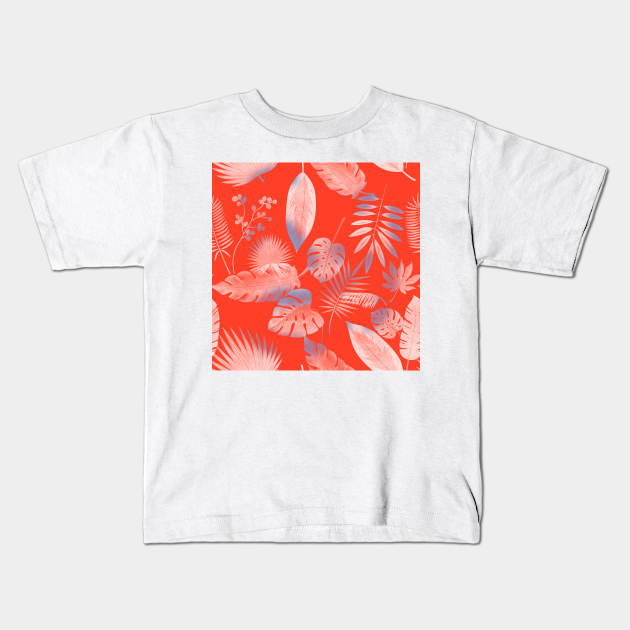 hawaiian tropical pattern Kids T-Shirt by CharlesWi